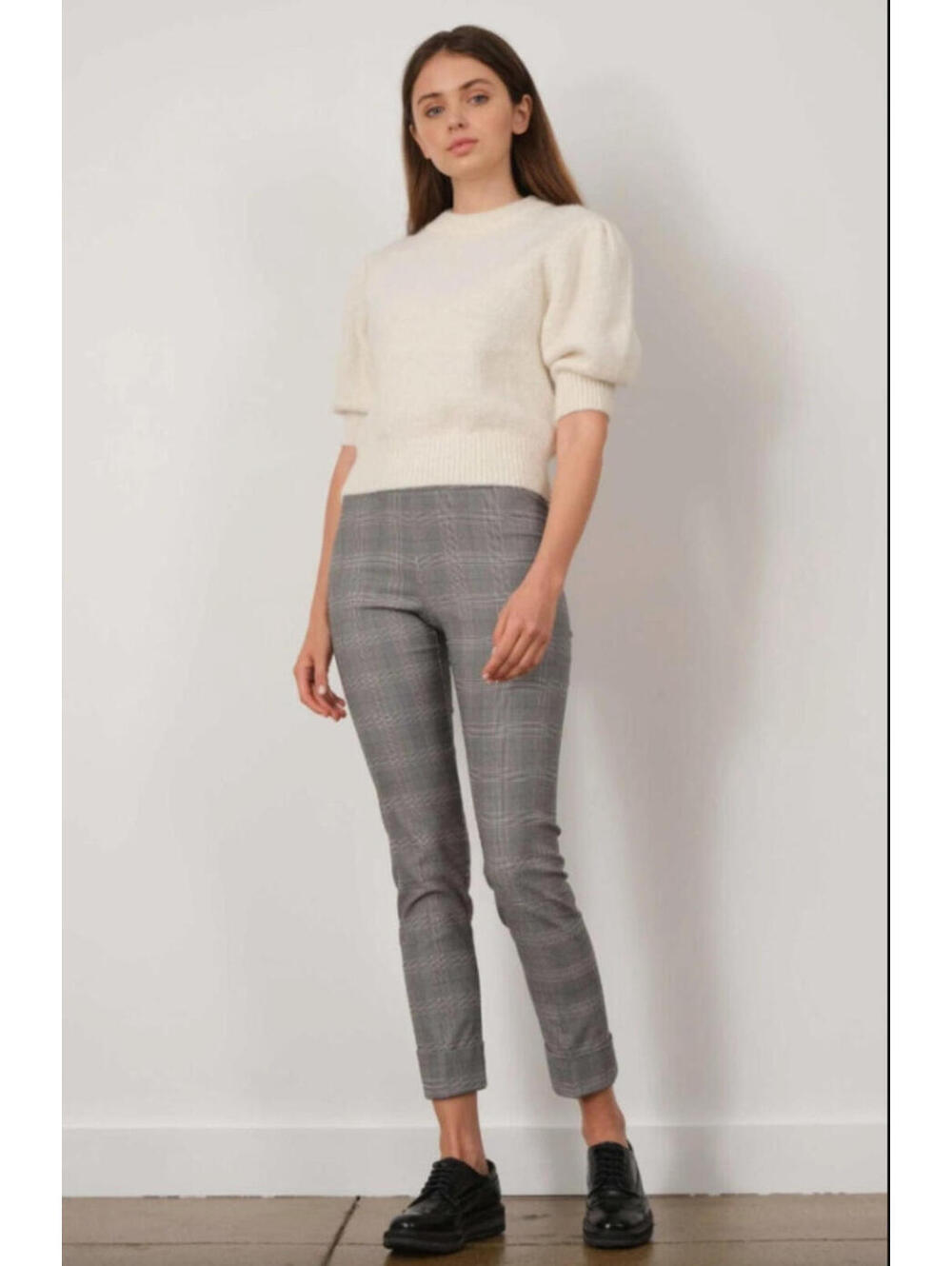 Avenue Montaigne Checked Prince of Wales Pant, Size 4, $390 NWOT #2452